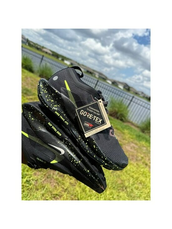 * 7 MEN\'S NIKE PEGASUS TRAIL 5 GTX FQ0908-014 GORE-TEX BLACK VOLT